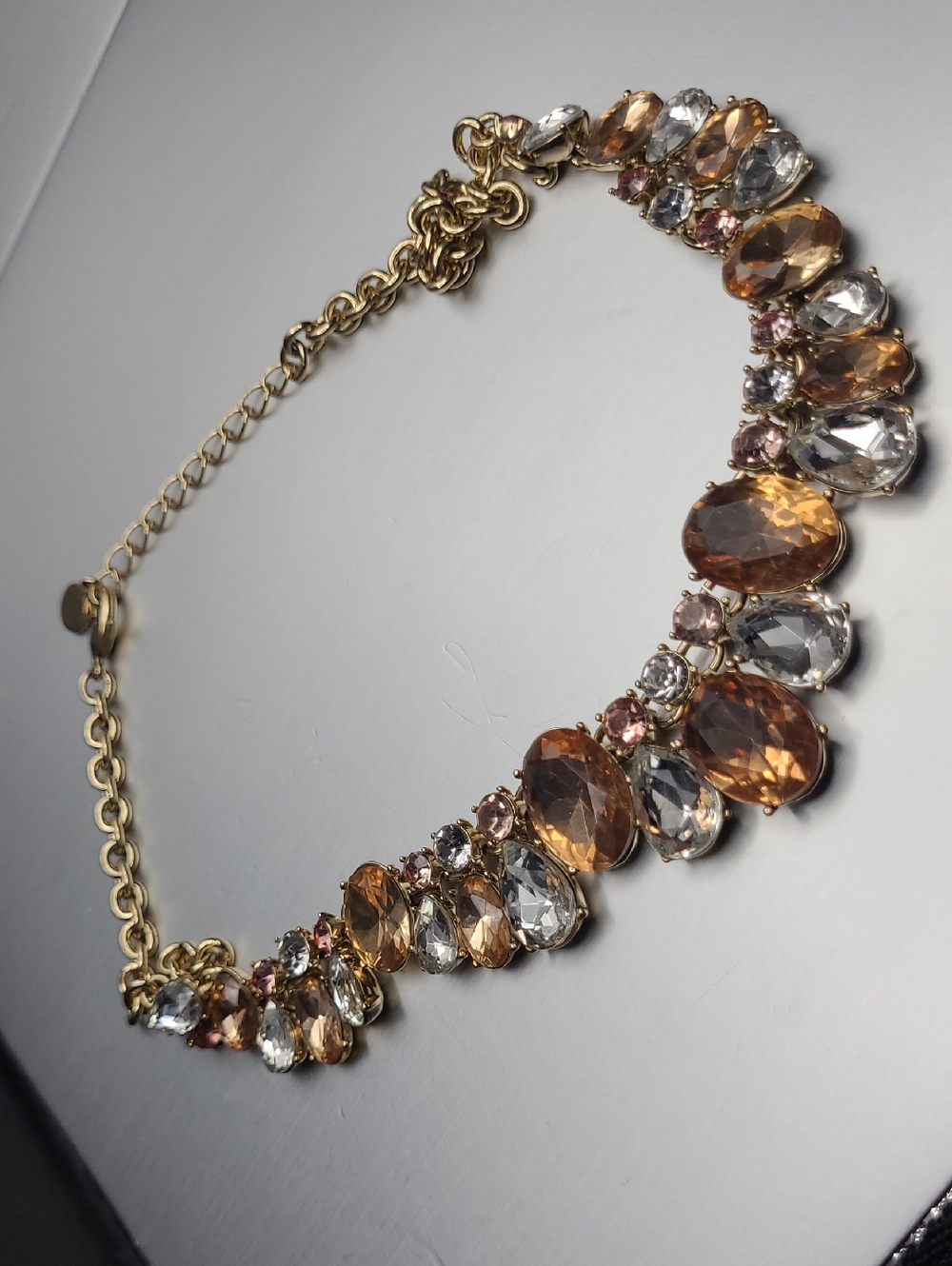 Chater CLUB Gold-Tone Amber & Clear Crystal Statement Necklace -